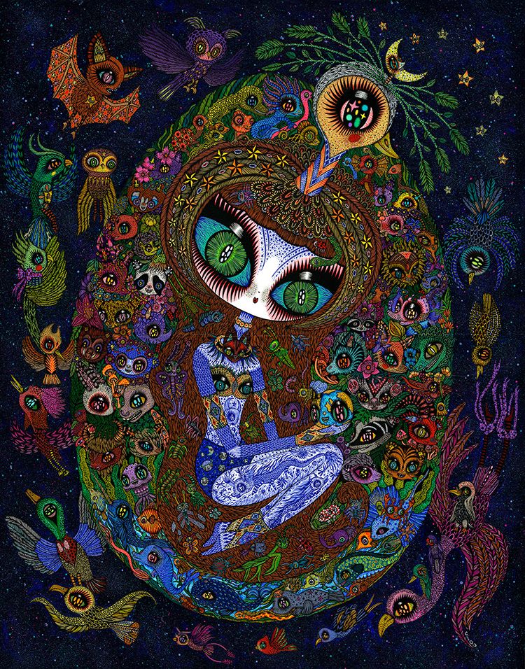 BeautifulBzarre's tweet photo. . @ciouinhell's magical work, "Cosmic Egg", 2019 [Acrylic, ink, paper on wood, 60 x 80 cm] for the Beautiful Bizarre exhibit "Gaia Reborn: A Future Utopia" at @URBANNATIONBLN 

Opening Reception: 11 May, 6:30pm.⁣ Free admission. Facebook event page > https://t.co/jHv5z1yw68 https://t.co/BVhtL5QBbK