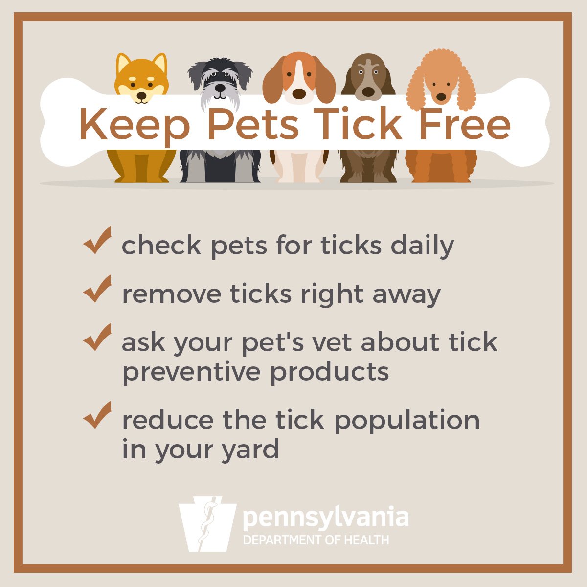 PA Department of Health on Twitter "Pets can easily get tick bites