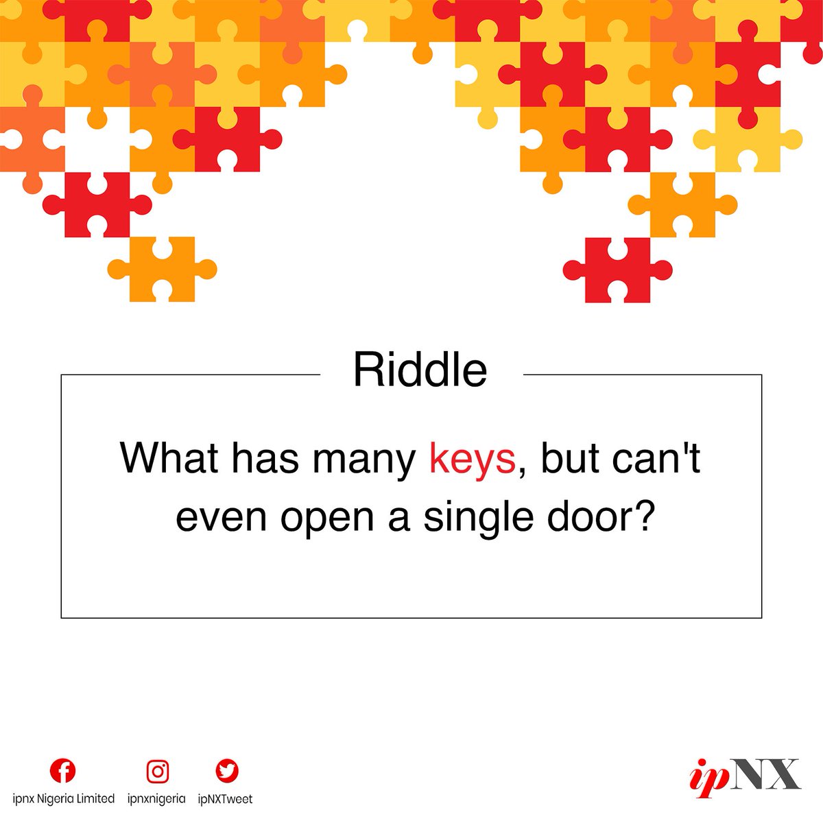 ipNXTweet's tweet photo. #Friyay
Want to exercise your brain?
See if you can guess the right answer to this easy riddle.
Just do it for fun.
#Brainteaser
#Tgif https://t.co/DOmx0nnMR9