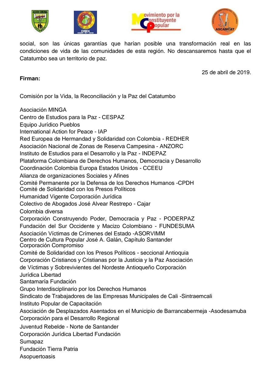 ComisionVRPC's tweet photo. Recridecimiento de la crisis humanitaria en el Catatumbo https://t.co/cvAaW3AJYa