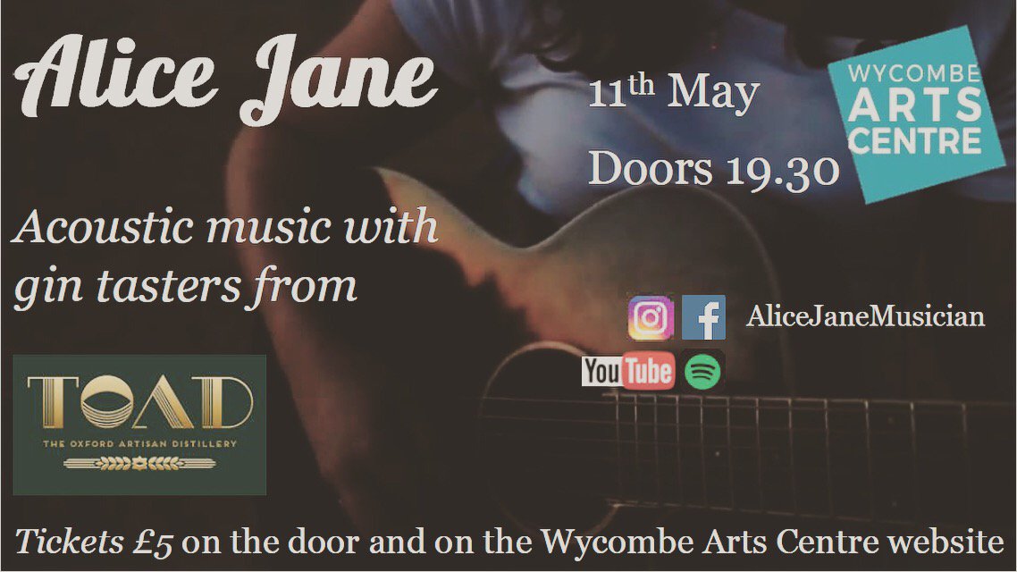 MusicAliceJane's tweet photo. See you guys on 11th May @wycombearts and @thespiritoftoad with my backing band! #livemusic #highwycombe #whatsoninhighwycombe https://t.co/anIWrPOIZP