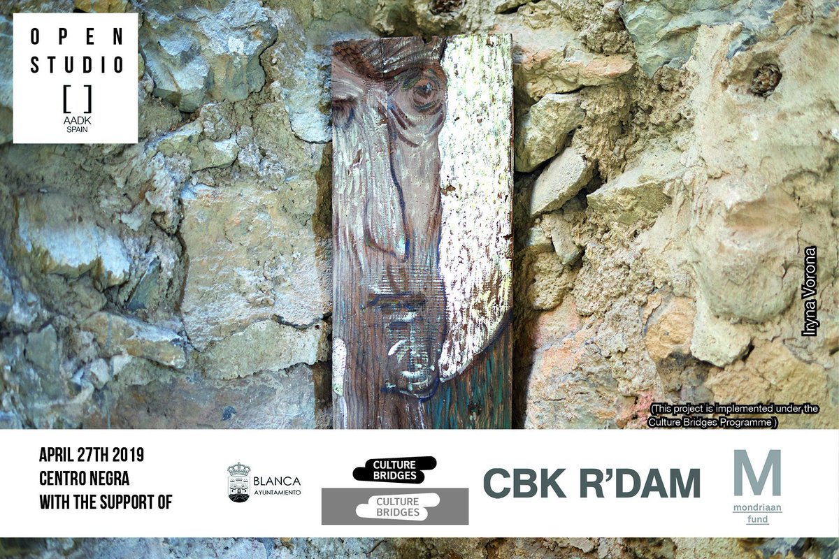 April 27th 8:30pm #OpenStudios at #CentroNegra. Iryna Vorona (project implemented thanks to <a href="/_culturebridges/">Culture Bridges</a>); Jo Lorente; Florian Braakman (supported by <a href="/MondriaanFonds/">Mondriaan Fonds</a>); Sarah Rose Guitian (supported by @CBKRotterdam) and Joong Yong Kim + Mijin Hyun. aadk.es/en/news/open-s…