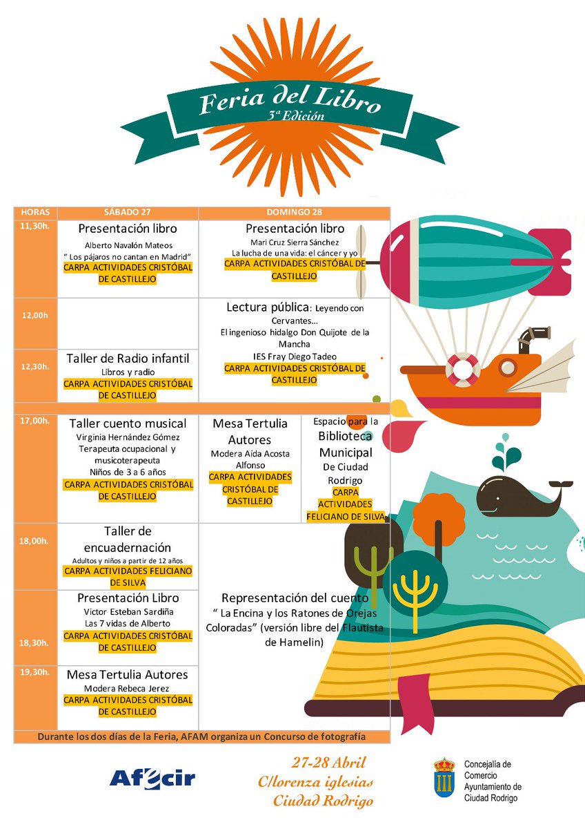 ceoecepymesa's tweet photo. Todo listo!!! Ven este fin de semana a Ciudad Rodrigo a disfrutar de los libros, tenemos programadas un montón de actividades para ti.  #Afecir. #CiudadRodrigo https://t.co/1zfDu2Ages