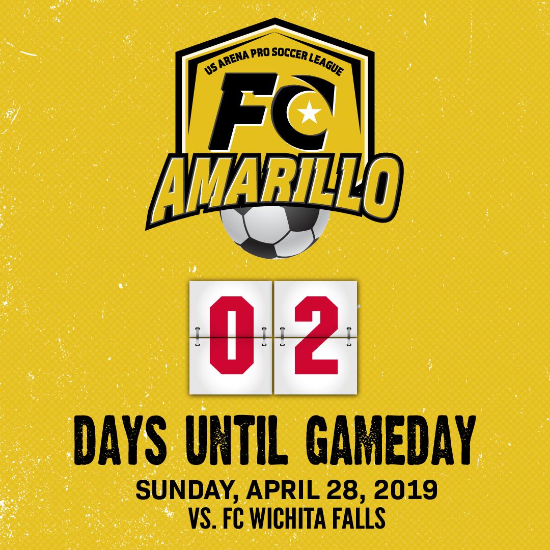 FC_Amarillo's tweet photo. Just 2 days until our first home game of the season at the Amarillo Civic Center! Get your tickets now - (806) 350-7277 ⚽️ #ItsTheFinalCountdown #FCAmarillo #ProSoccer #USAPSL #ComeKickItWithUs https://t.co/pzoDts2lni