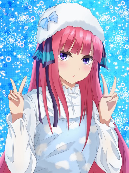 чatさんがTwitterに投稿した中野二乃(五等分の花嫁)のイラスト。