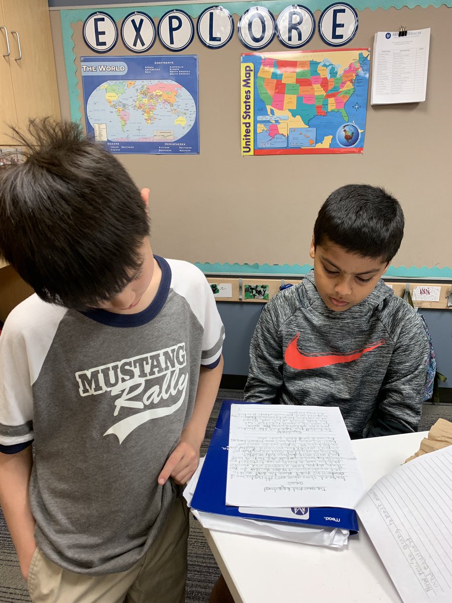 AMTRutledge's tweet photo. 3rd and 4th graders share their informational writing and give feedback to improve #MVPSchool https://t.co/oENSfDtBhc