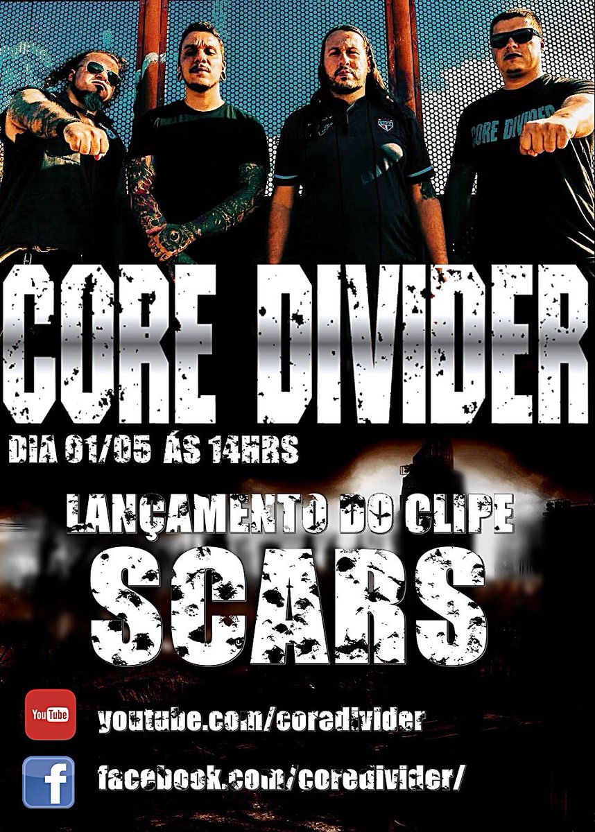 CoreDivider's tweet photo. Lembrete que Dia 01/05 às 14hrs, lançaremos o clipe da musica Scars no YouTube e no Facebook.

O clipe foi filmado e produzido por nós mesmos do Core Divider ,bem na raça memo.

Então aguardem pra dar uma conferida no trampo.

#musica #metal #metalmusic https://t.co/h4NqMctMKg