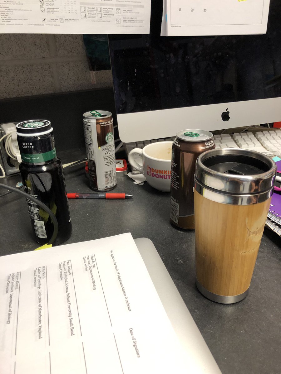 Maggiew27's tweet photo. How I prepare for my thesis defense... #OverCaffeinate https://t.co/jeynHQLgFz