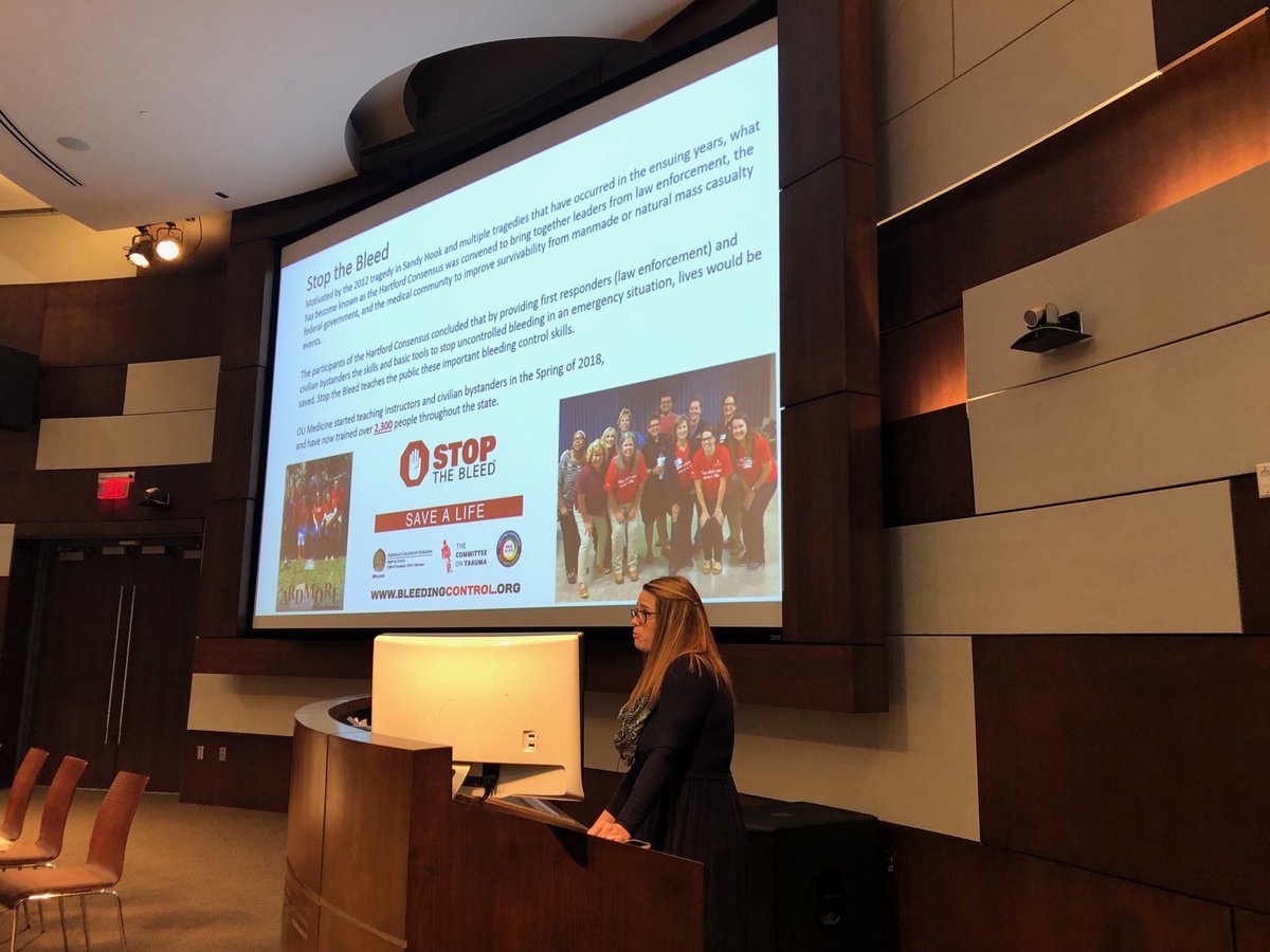 RRxalbrecht's tweet photo. Richelle Rumford kickoff to the OU Trauma Symposium ⁦@OUMedicine⁩ ⁦@OU_Surgery⁩ #outrauma 2019 https://t.co/CsSGdGvQvT