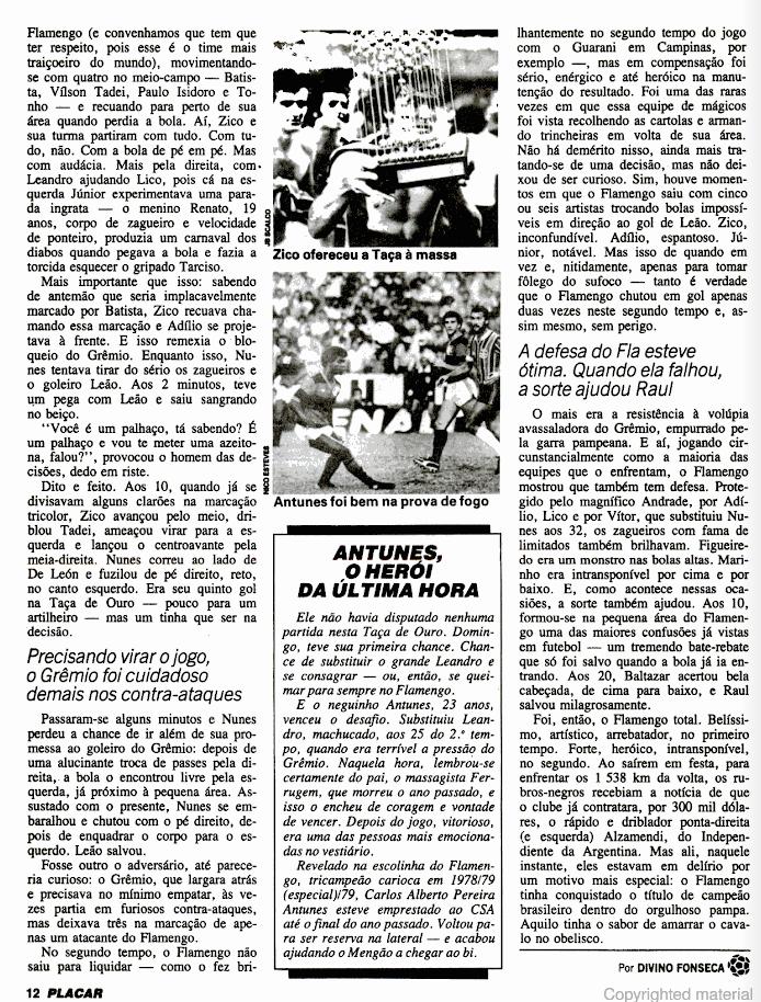 flahistoria's tweet photo. Abril 1982 #flahistoria 🏆🔴⚫
[🗞 Revista Placar | no. 623]

- Nunes: O Predestinado
- Raul: O sangue-frio

#GRExFLA #Br82 https://t.co/hwADhFSZ07