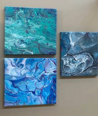 WoMenSafeINC's tweet photo. Taking care of our staff is very important to ensure they can give 110% to our clients at all times! Thank you so much to our art therapists for arranging a Staff Art Therapy Group Session where we made these beautiful pour-paintings! https://t.co/Xqnn5HAY2V