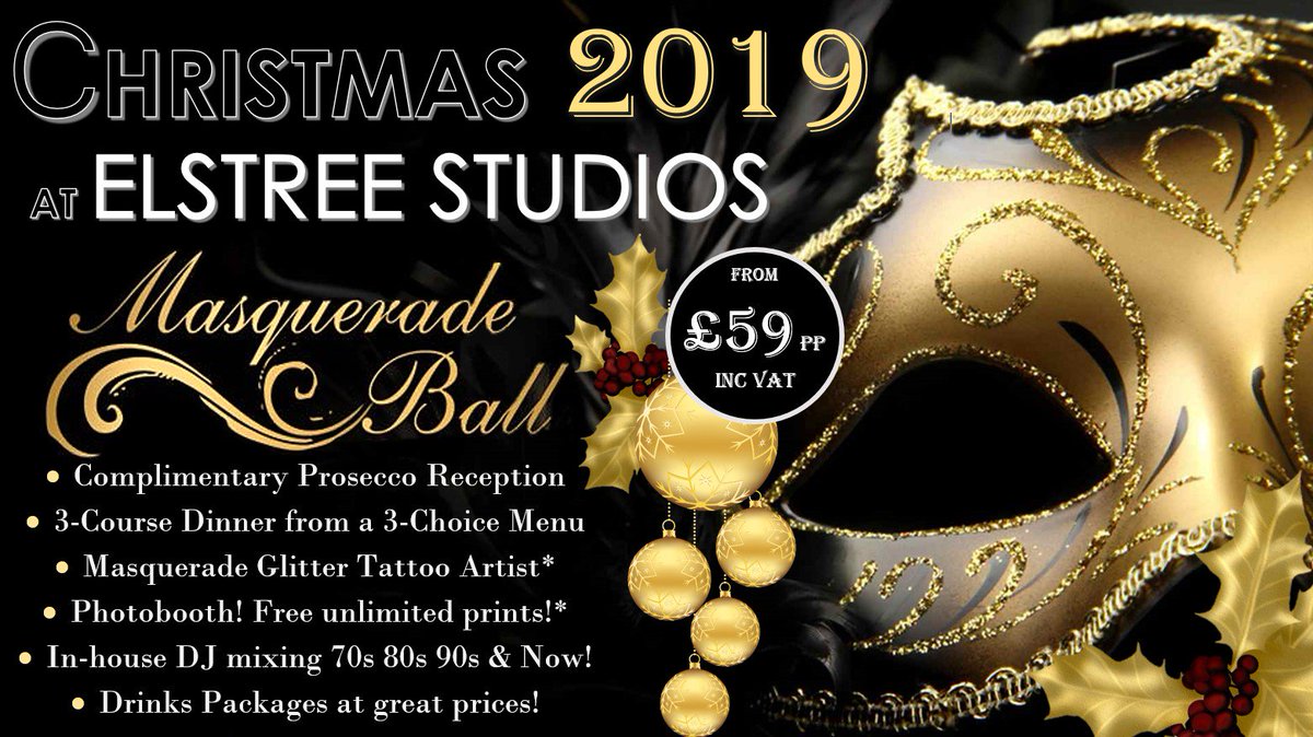It’s never too early to start planning your Christmas Party! This year we invite you to join us for our first ever MASQUERADE BALL here @ElstreeStudios! For more information, Tel. 020 8324 2377 or Email: EventsElstree@chandcogroup.com #christmaspartyvenues #christmas2019