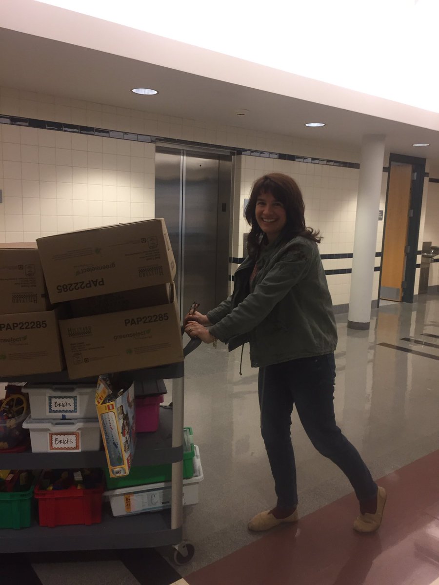 Mrs_Kling_Tech's tweet photo. 2nd gr Ss just told me my cart looks fun! I’m taking “Fun-Cart-Lady” as the highest compliment this morning. They don’t even know 1/2 of how much #STEMTasticFun we are going to have w #LEGO #marbles #robotics & #cardboard. @CainesArcade @LEGO_Education @SASD_Vernfield @NCTM https://t.co/9jBt4HPFY8