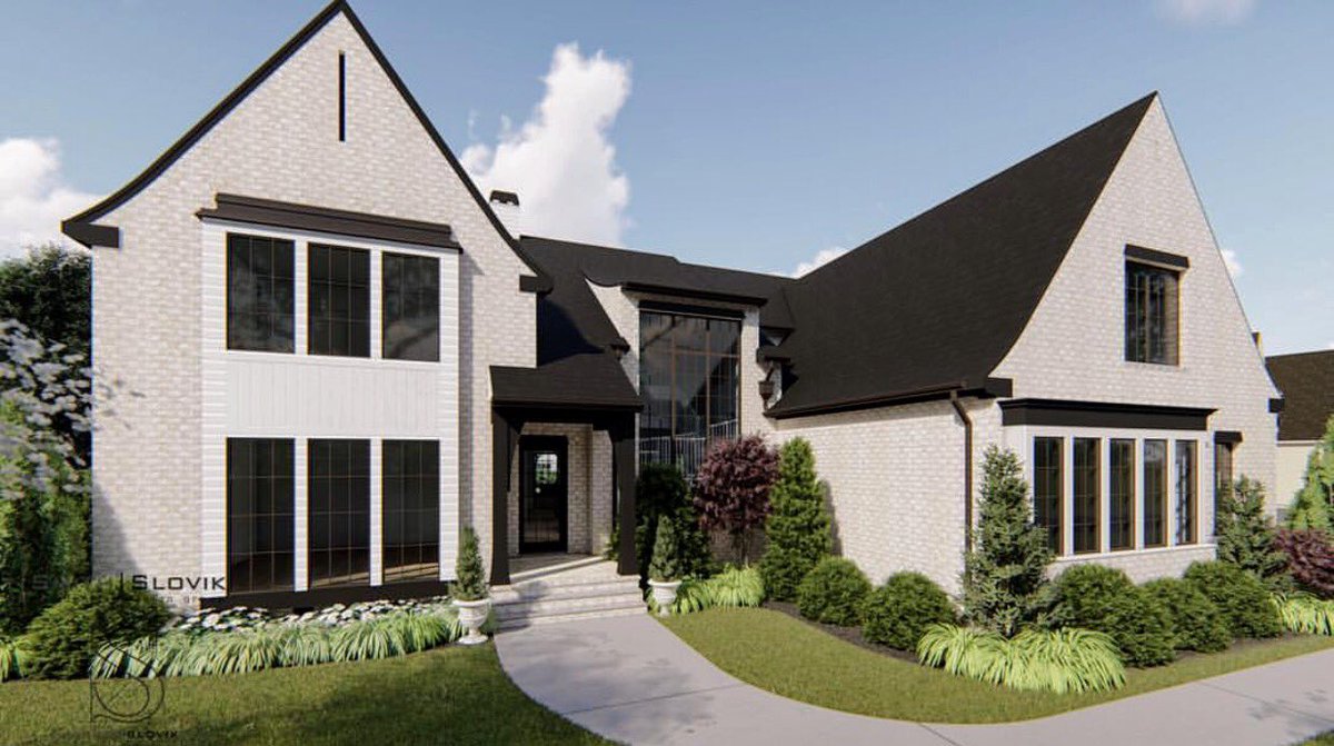 IDEcharlotteNC's tweet photo. NEW RENDERING of a custom English cottage designed by @SmithSlovikRDG
Builder: Chiott Custom Homes
Structural Design: @IDEcharlotteNC 😎
What do you think? 🤔
#structuraldesign #intelligentdesignengineering #idecharlotte #providingsolutions #providingpeaceofmind https://t.co/jcPL6UgJw8