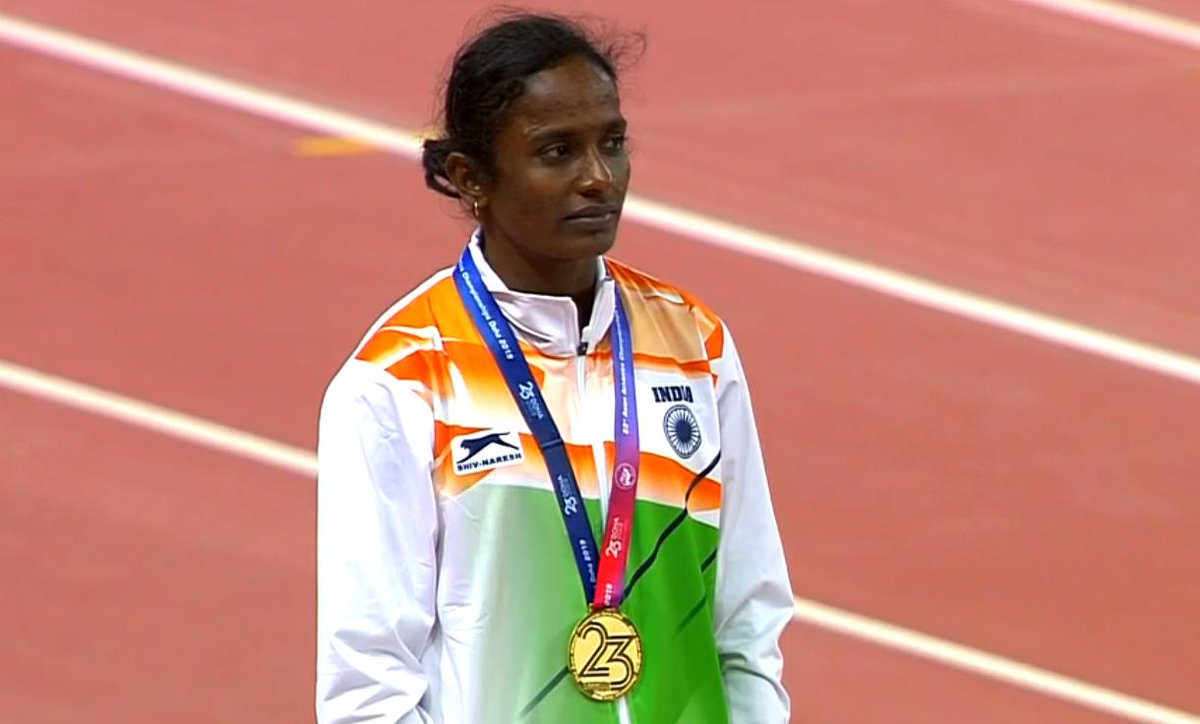 SignificantSpo2's tweet photo. a farmer’s family to going on to win India’s first 🥇 medal in women’s 800M race at the #AsianAthleticsChampionship! This shows how talent and determination can help you succeed. Congratulations, Gomathi Marimuthu! https://t.co/K70XFPOZNR