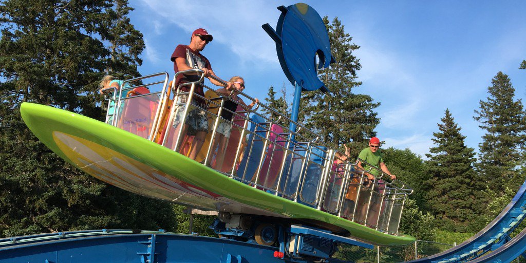 MaritimeFunPEI's tweet photo. When Shining Waters opens on June 14th, it will be the first whole summer with our newest ride; Surf’s Up! What is your favourite ride/water slide at Shining Waters? #MaritimeFun https://t.co/cHzCVj3ud8