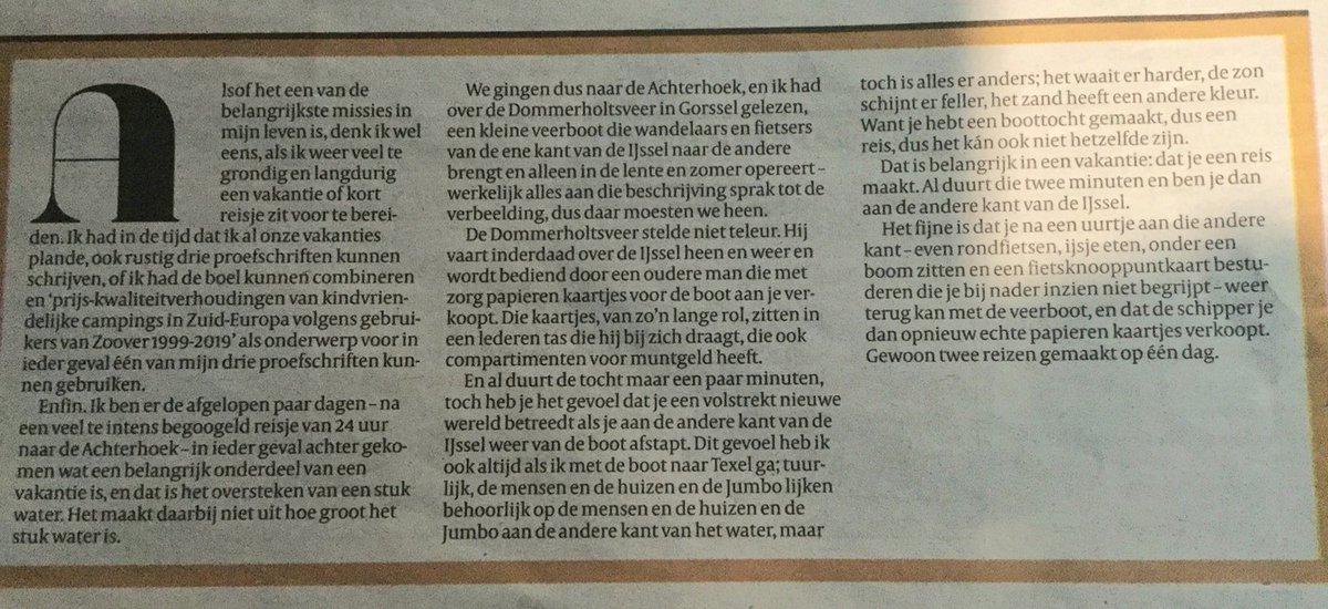 SvtE's tweet image. Aaf Brandt Corstius over het Dommerholtsveer. Mooi!