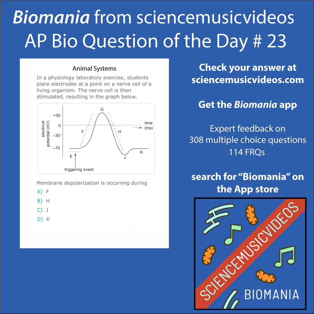 AP Bio Question of the Day #23 
Answer: tinyurl.com/y3kxwatj   
Buy the Biomania AP Bio Test Prep App: tinyurl.com/y2kllqg7   
#apbiology #apbiologyproblems #apbiologytest #apbiologyteacher #sciencemusicvideos #apbiologytestpreparation #Biomania #biologyteacher #biologyquiz
