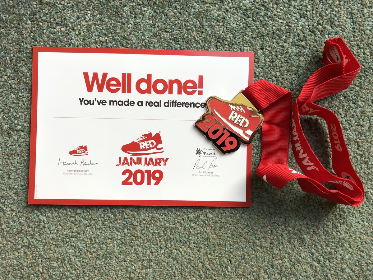 g7soz's tweet photo. A nice surprise arrived in today’s post! A huge thank you to everyone who sponsored me during #redjanuary2019 Hopefully my back will be better in 2020! @MindCharity @REDJanuaryUK https://t.co/PcyZiz3qLD