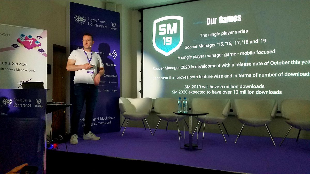 games_scholars's tweet photo. Soccer Manager: now on blockchain. Love Andrew Gore's accent :) #soccermanager #cryptogamesconference https://t.co/qkLU3I3tm6