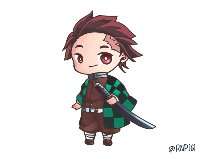 OWARIさんがTwitterに投稿した竈門炭治郎(鬼滅の刃)のイラスト。