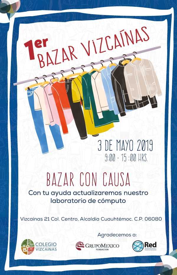 Te esperamos en nuestro primer bazar de ropa de marca, accesorios, zapatos y bolsas para procurar fondos y llevar a la realidad el proyecto de actualización de nuestro laboratorio de cómputo.
Agradeceremos tu apoyo para invitar a familiares, amigos y conocidos. #YosoyVizcaínas