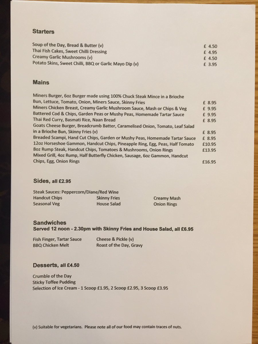 arms_miners's tweet photo. Pop in and try our amended menu, all cooked fresh to order by Kyle who joins us from Man vs Food in Consett #pubs #consett #NorthEast #Northumberland #lunch #dinner #Food #FridayFeeling https://t.co/dL6KS3PFAl