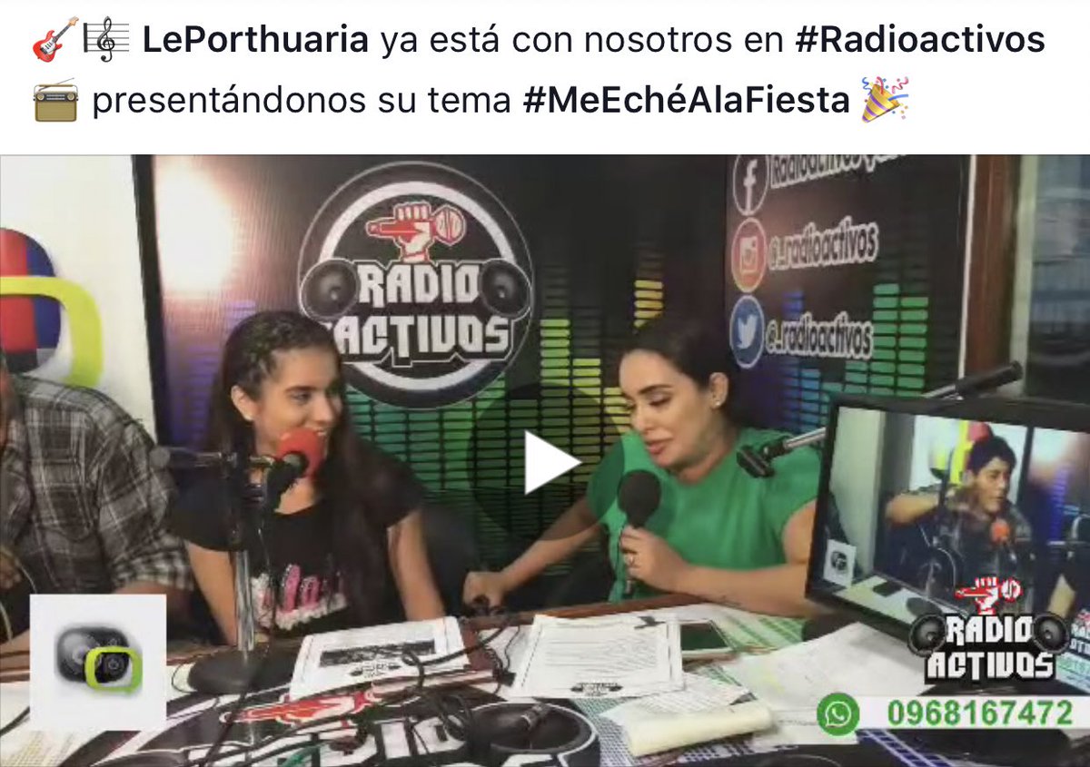 Si te lo perdiste ayer! Mira aquí el reprise de #Radioactivos con la entrevista a <a href="/leporthuaria/">LePorthuaria</a> 

👉🏻 facebook.com/radiaoactivos/…