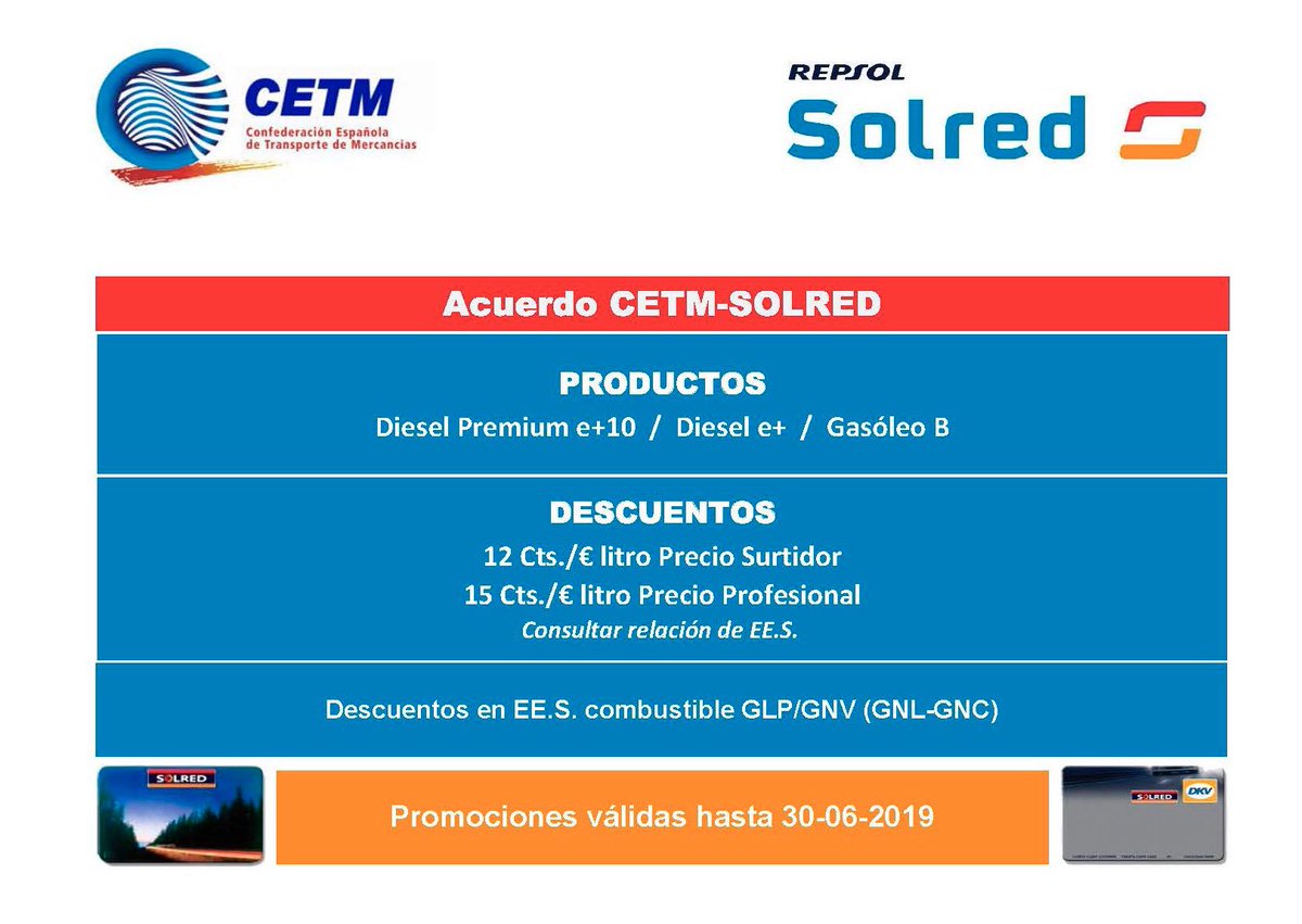 ¡Conoce los nuevos descuentos del acuerdo #CETM <a href="/Repsol/">repsol</a> #Solred en gasolineras de toda #España!