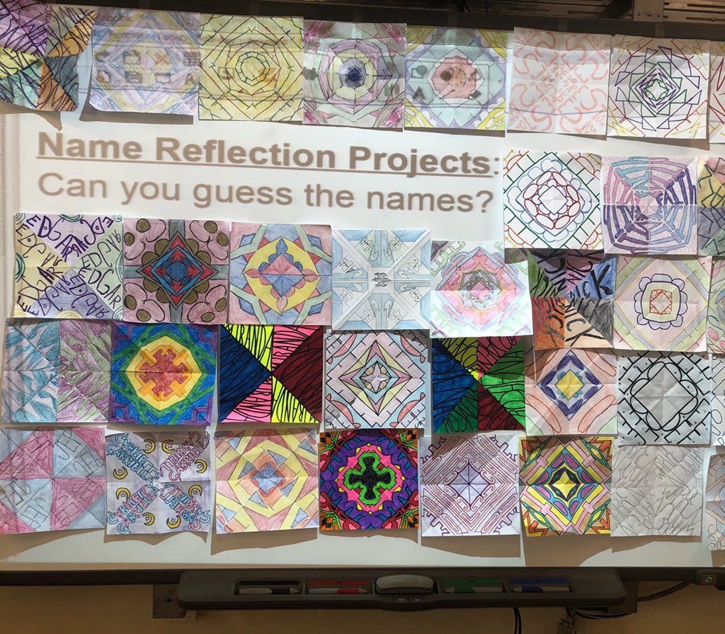 IordankaGarison's tweet photo. Art in Math: students reflected their names to make a design ♥️ https://t.co/5IBrPxdCw0