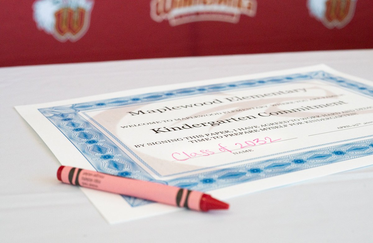 NKCSchools's tweet image. Future Griffins from @MaplewoodElemen committed to #TonkaNation this week! With their families cheering them on, members of the Class of 2032 signed their letters of intent to begin kindergarten in the fall.