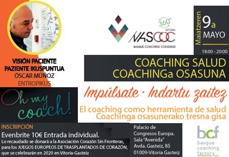 BCFcoach's tweet photo. ¿Qué nos puede aportar el coaching para enfrentarnos a los retos
en el ámbito de  la Salud?
Óscar Muñoz Lozano (Entropikus).
SOLO QUEDAN 13 DÍAS, ¿te lo vas a perder? Impúlsate y acude al Evento. Entradas en Eventbrite.
 https://t.co/WYgsw1WoqR https://t.co/YyBk3shmZH