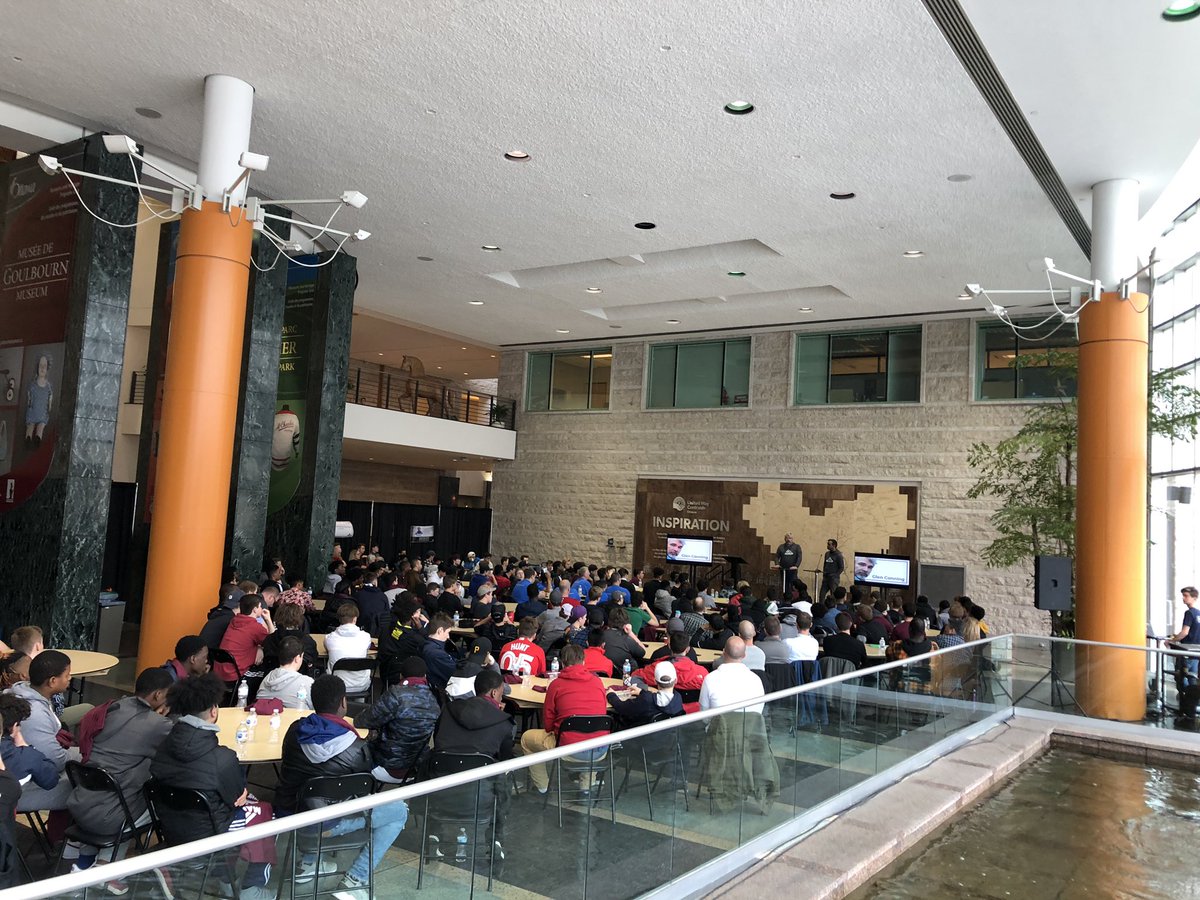 More than 225 boys from schools across Ottawa leaning into #ManUpinspire conference. Thanks @GlenfordCanning <a href="/CPreventionO/">CrimePreventionO</a>