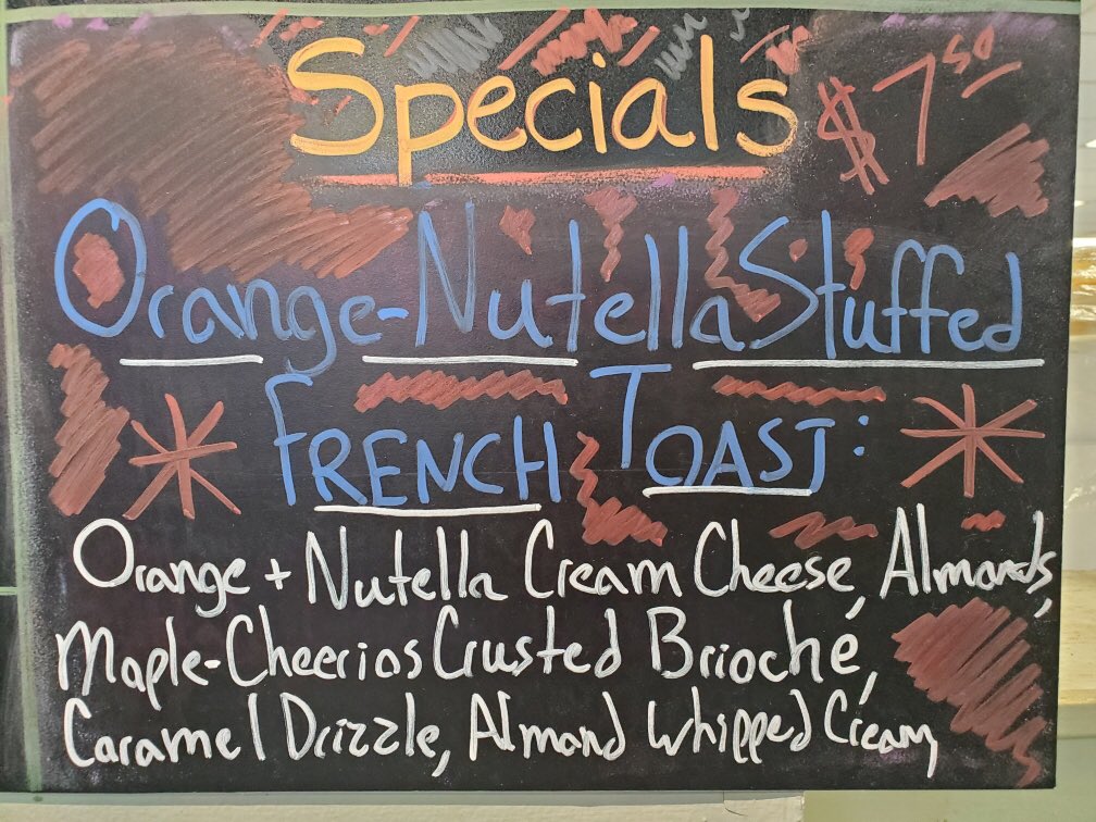 persimmoncafe's tweet image. Orange Nutella stuffed French toast