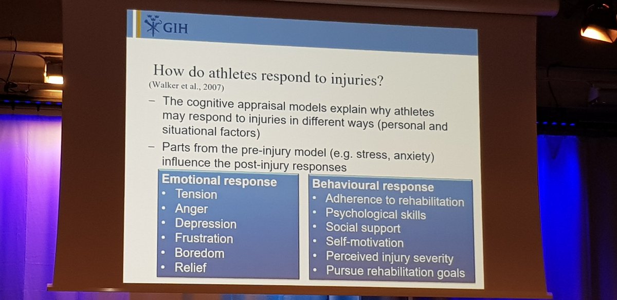 CIFofficial's tweet photo. Viktigt att ha med psykologin i teamet när return to sport efter idrottsskada planeras @UlrikaTranaeus #SMfrontline https://t.co/HSoBwK0kWG