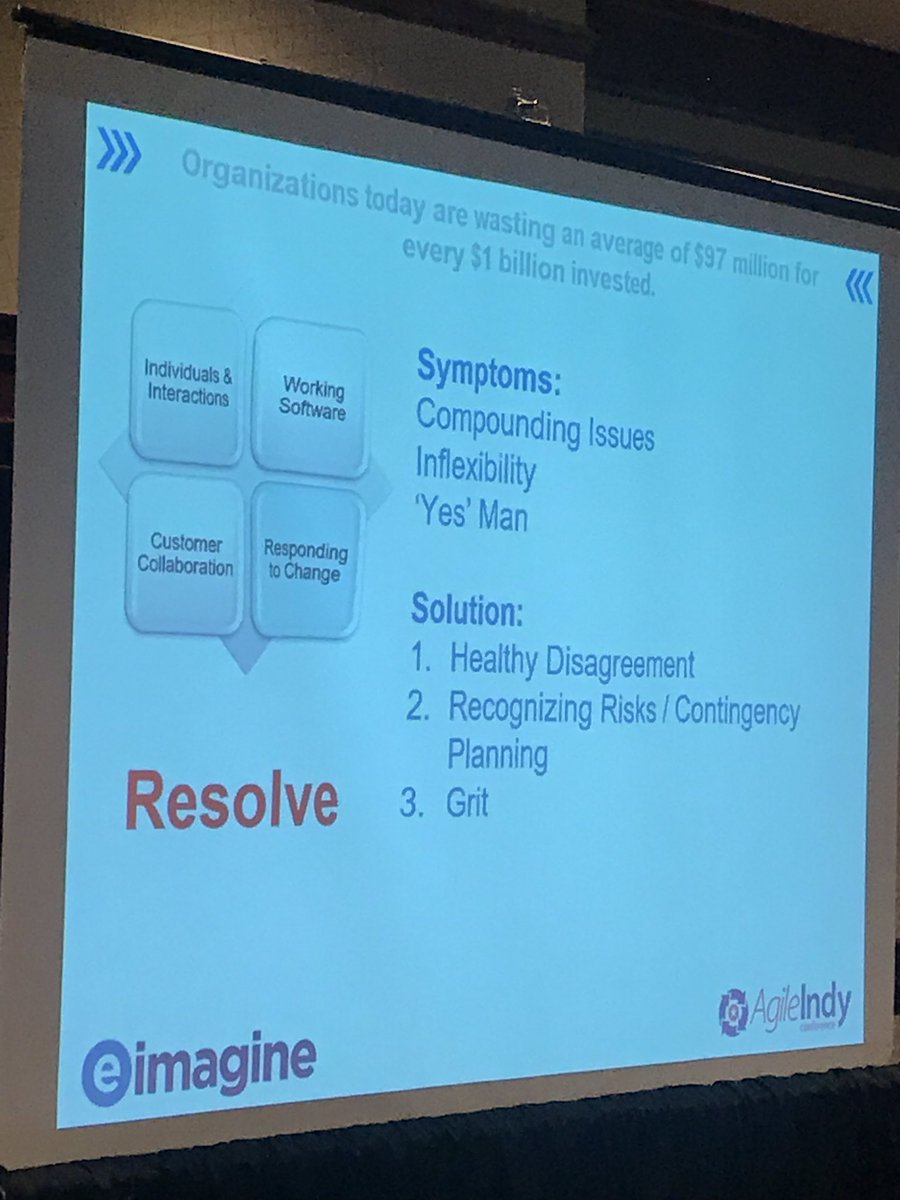 “At the end of the day you need to use a little muscle and a lot of grit to see your project through.” #AgileIndy2019