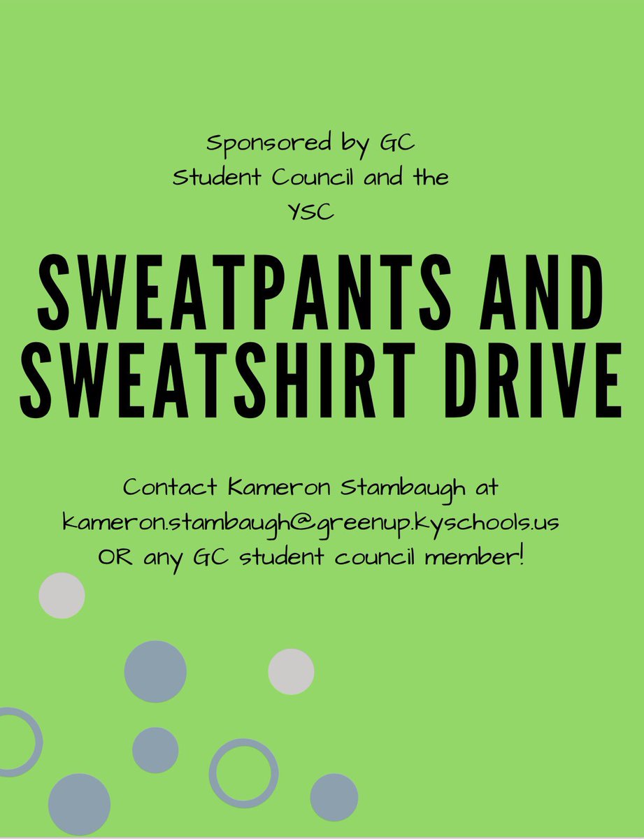 We are helping the YSC get ready to help Musketeers in need next school year! The YSC is in desperate need of gently used/new sweatshirts and sweatpants. See any council member or @KStamGCHS to drop off donations! #GCMusketeerWay