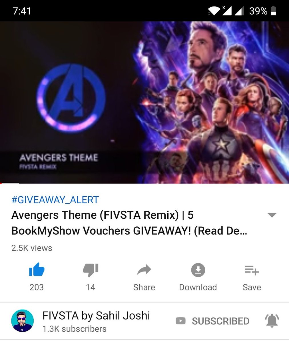 Sanjiv_34's tweet photo. @ContestHandle @fivstamusic Following,subscribed & RT done
#ContestAlert #Contest #ContestHandle #AvengersEndgame #remix #giveaway #Movietickets #Thanos @ContestHandle
Join
@not_james_bond9
@DivzArjun
@Im_KingSlayer
@HimanshuRijhwa3
@karan875
@kapil_vinayak_
@acidkidrock
@HarpreetS95
@_GHsr7
@emNishant https://t.co/I4IS5PXASx