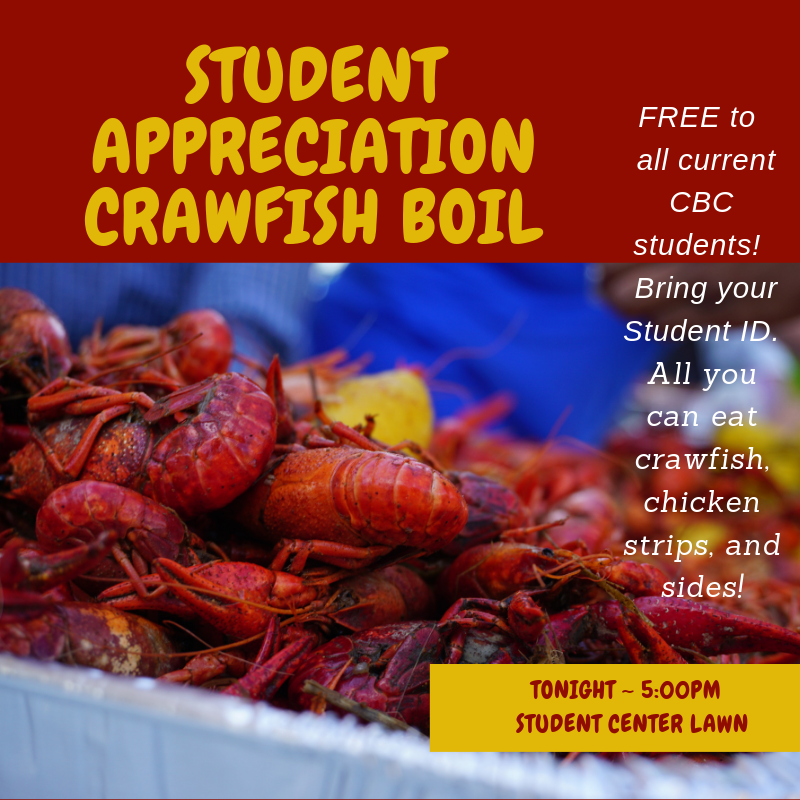 CBCStuServ's tweet photo. We are so thankful for our students! Let us serve you tonight at this free student event! https://t.co/6wirejpn0C