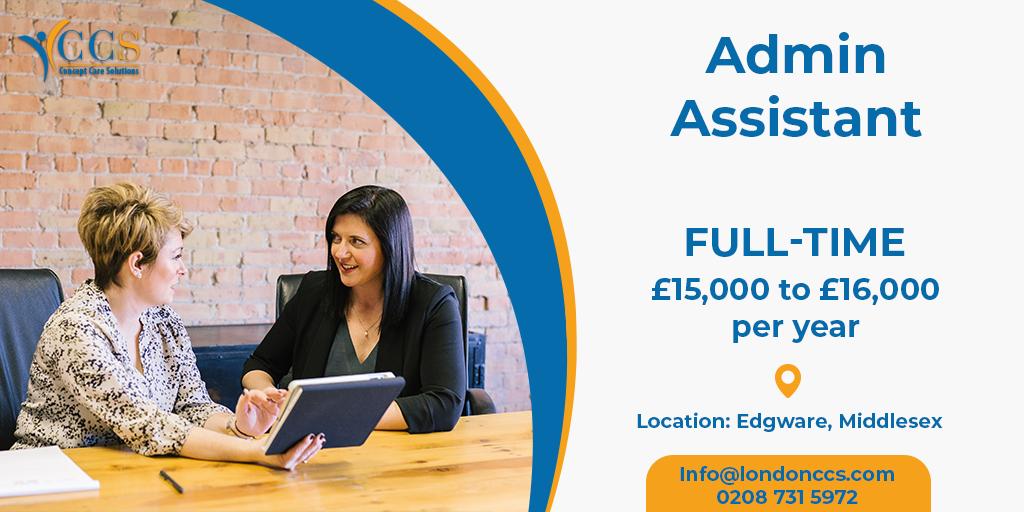 ConceptCareNews's tweet photo. Concept Care Solutions are looking to recruit an experienced Admin Assistant in Edgware, Middlesex.
Apply now for immediate interview or alternatively call 0208 731 5972 or send an email to info@londonccs.com
#LondonJobs #EdgwareJobs #NHS #AdminAssistant #OfficeAdminAssistant https://t.co/4x6yPRfe6O
