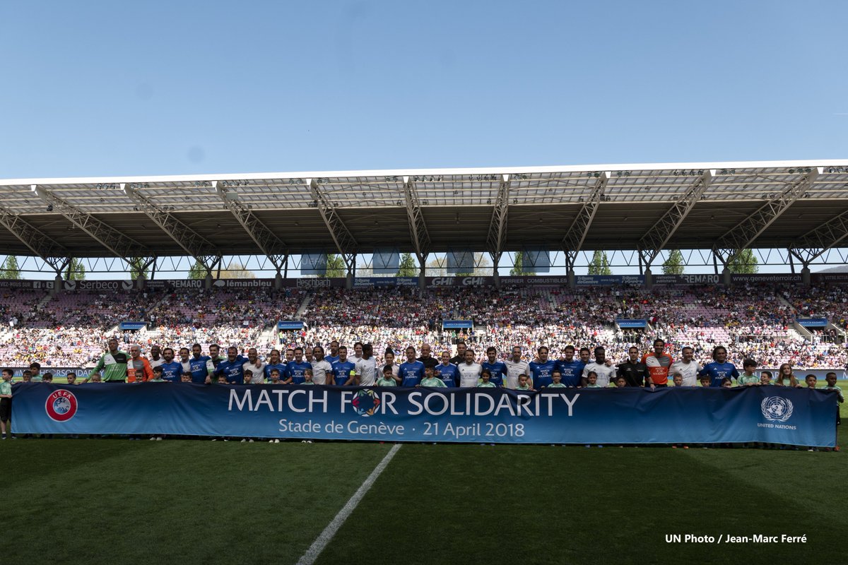 swiss_un's tweet photo. 1 year after the⚽️#MatchForSolidarity with @10Ronaldinho @LuisFigo &amp; Co here are the achievements to the 6 #humanitarian projects aiming to reduce inequalities &amp; support children with mental &amp; physical disabilities🌍 Thank you all! 
https://t.co/LeyzcMT3Nv 

#SDGs 
@GenevaImpact https://t.co/5pRrsZlipD