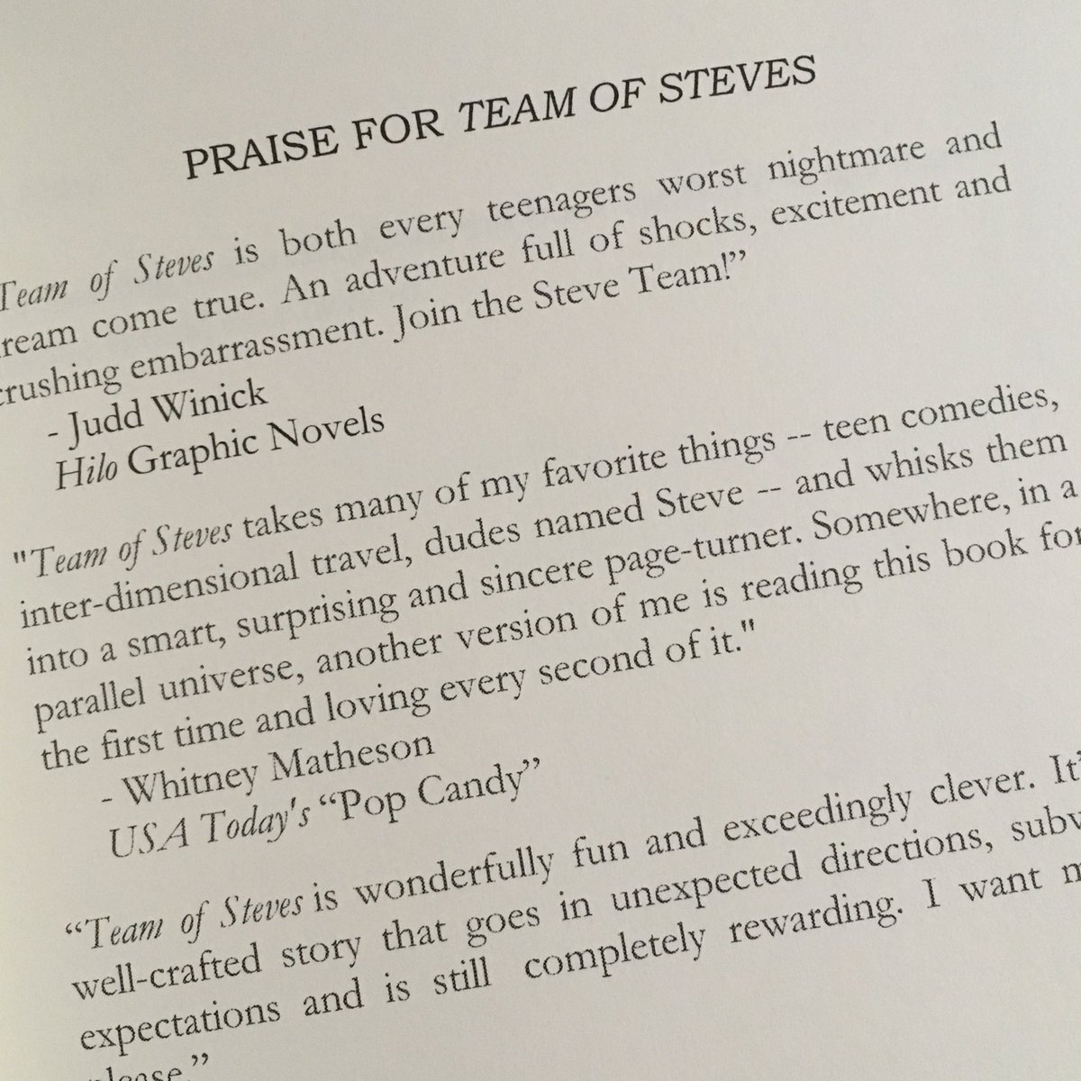 WeinsteinScott's tweet photo. I was lucky enough to get a wonderful review for my book Team of Steves from @whitneymatheson. Which means a lot considering what great recommendations she gives her readers every week. https://t.co/2JTs6JW6EX https://t.co/8mqUmhJVRh