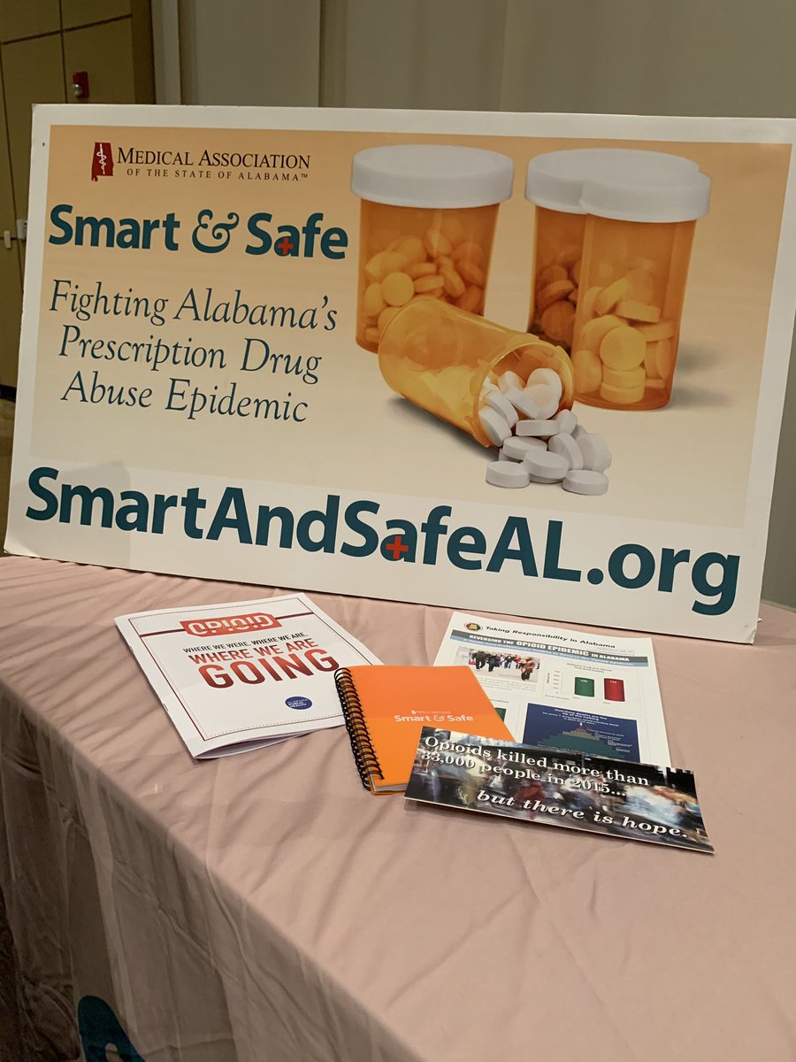 SmartAndSafeAL's tweet photo. @almedassoc is proud to exhibit our Smart &amp; Safe Alabama Campaign during the Annual Opioid Crisis in Alabama Conference in Montgomery. https://t.co/UHQEAvjizB