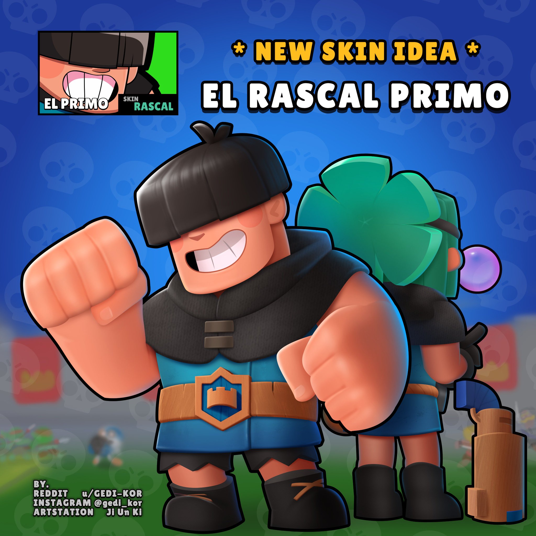 Gedi On Twitter Skin Idea El Rascal Primo Supercell Brawlstars Clashroyale Skindesign Gameart - concept skin brawl stars gedi kor