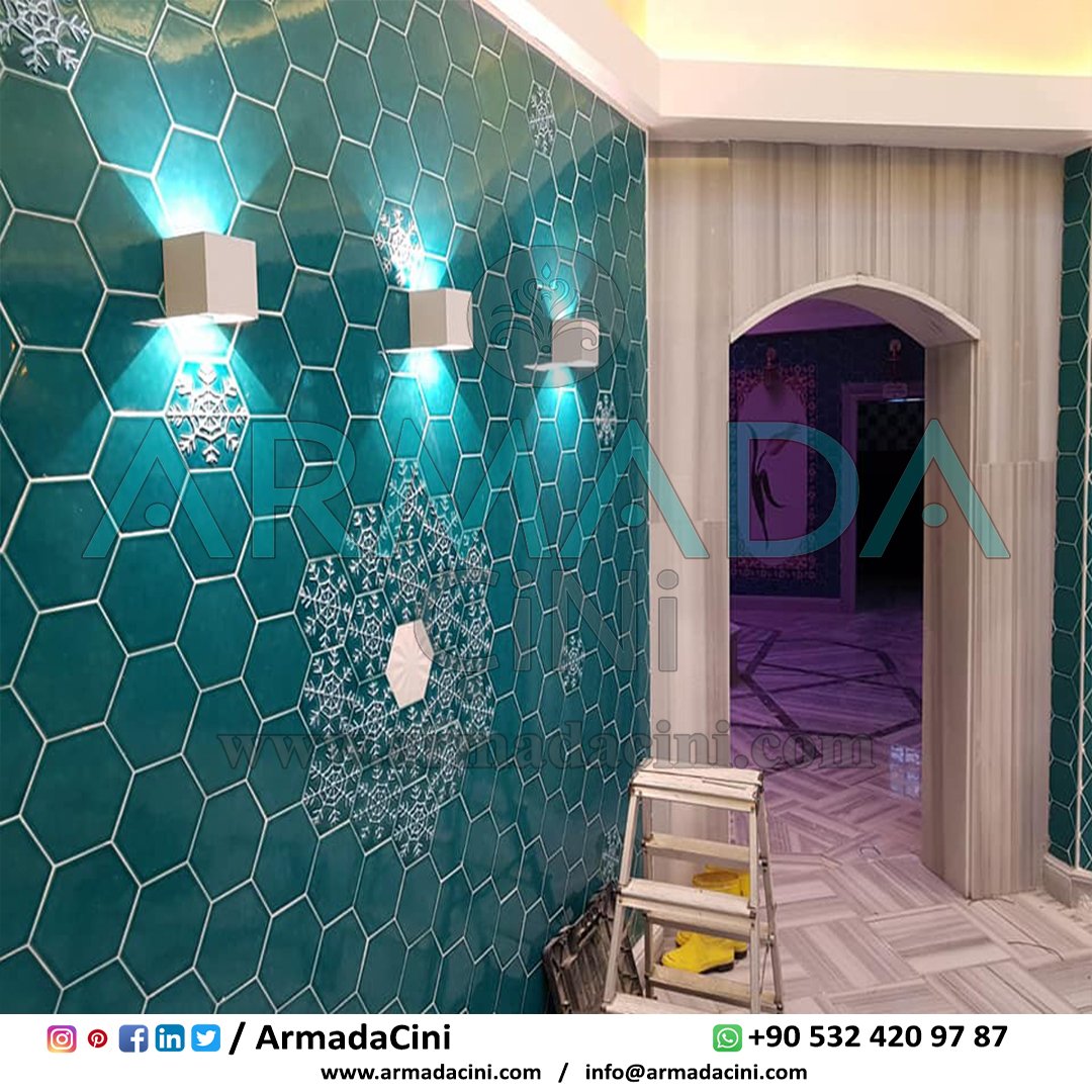 #çini #altıgen #karo #turkuaz #spa #hotel #termalotel #türkhamamı #hamam #dekorasyon #dekorasyonfikirleri #otel #ceramics #ceramic #hexagon #tile #turquoise #bathroomdesign #bath #bathroom #turkishbath 
armadacini.com