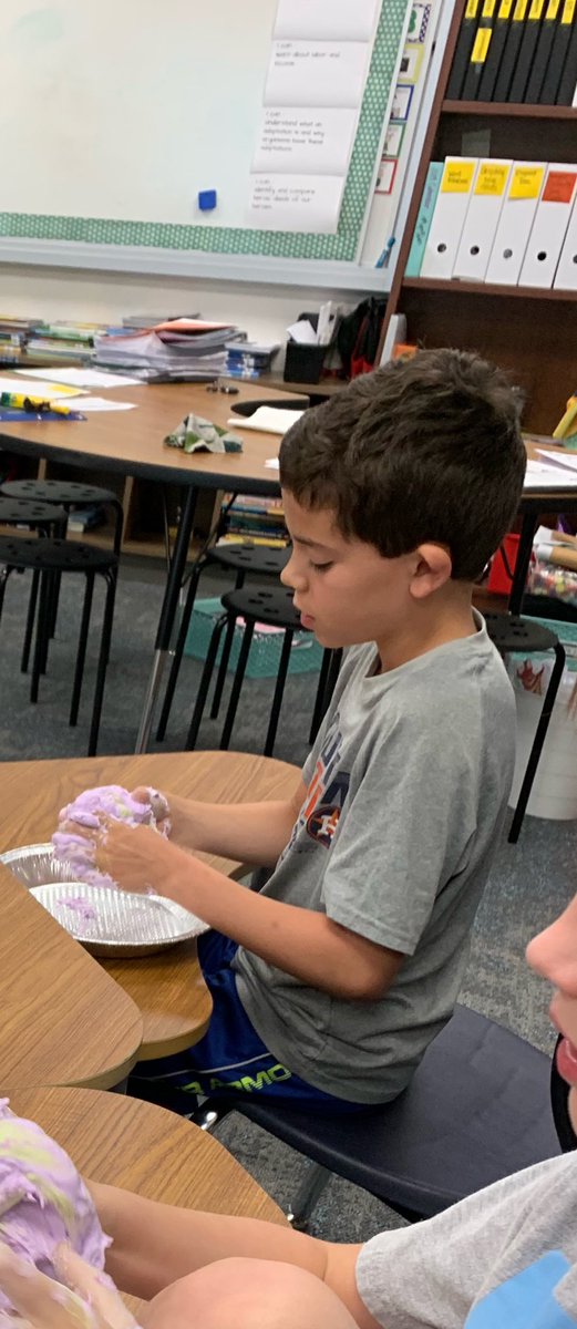 Shine time today!  They earned a slime experiment. So messy. So many smiles. So fun!!