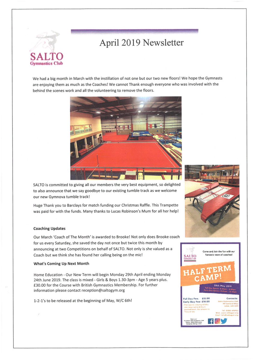 SALTOGC_Luton's tweet photo. Parent newsletter #keepingyouupdated  🤸🏼‍♀️🤸🏼‍♀️🤸🏼‍♀️ https://t.co/NfuGn43OBg