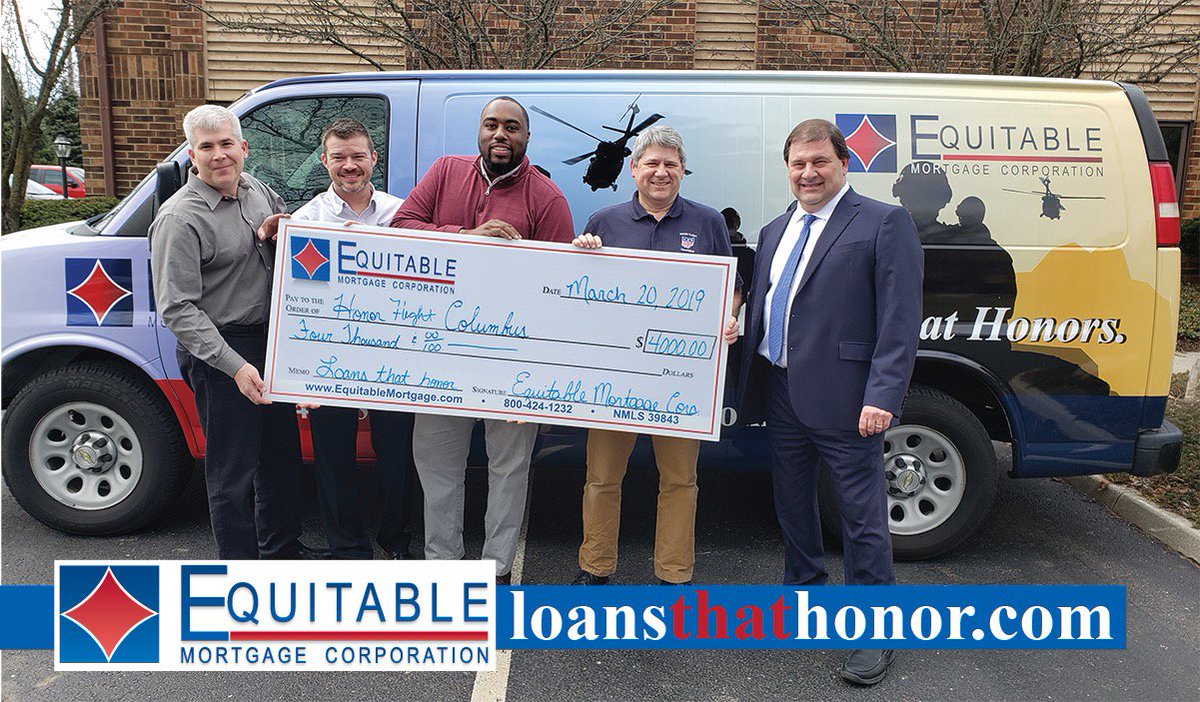 MtgCoop's tweet photo. We have so many #MortgageCollaborative #lenders and #tmcpreferredpartners being recognized for doing great things within the #mortgage industry. But equally as awesome. Giving back to your community. Like this check @EquitableMgt presented to Honor Flight Columbus. https://t.co/6CKbh0ZUQU