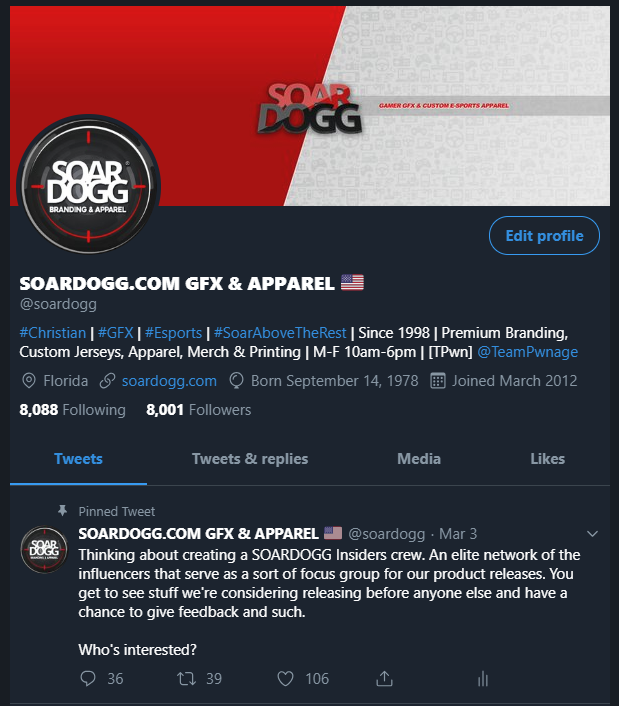 SoarDogg's tweet photo. Yooo, we broke 8k 😬 https://t.co/sWQKifSygh