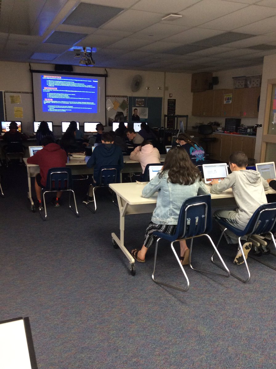 8th grade students busy working on their Fair Share research assignment in STEM!  <a href="/HBMBears/">BeardsleyBears</a> <a href="/MrModerhackHBMS/">Mr. Moderhack</a> <a href="/TeachingSTEM/">Teaching STEM</a>
